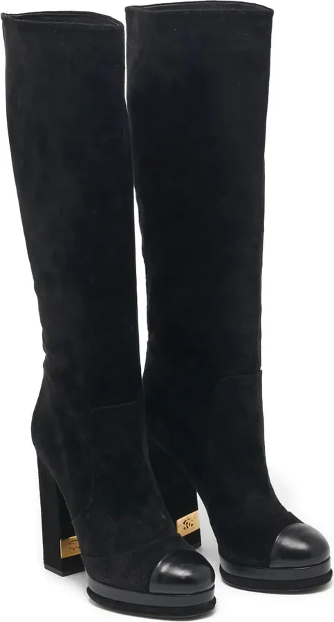 130mm Suede Knee-High Platform Boots - Image 2