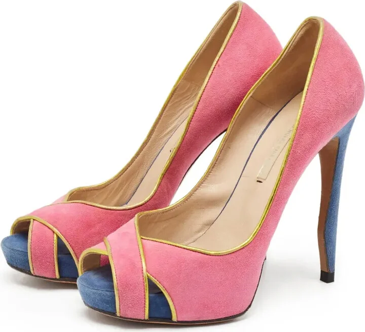 130mm Suede Open-Toe Pumps - Image 2