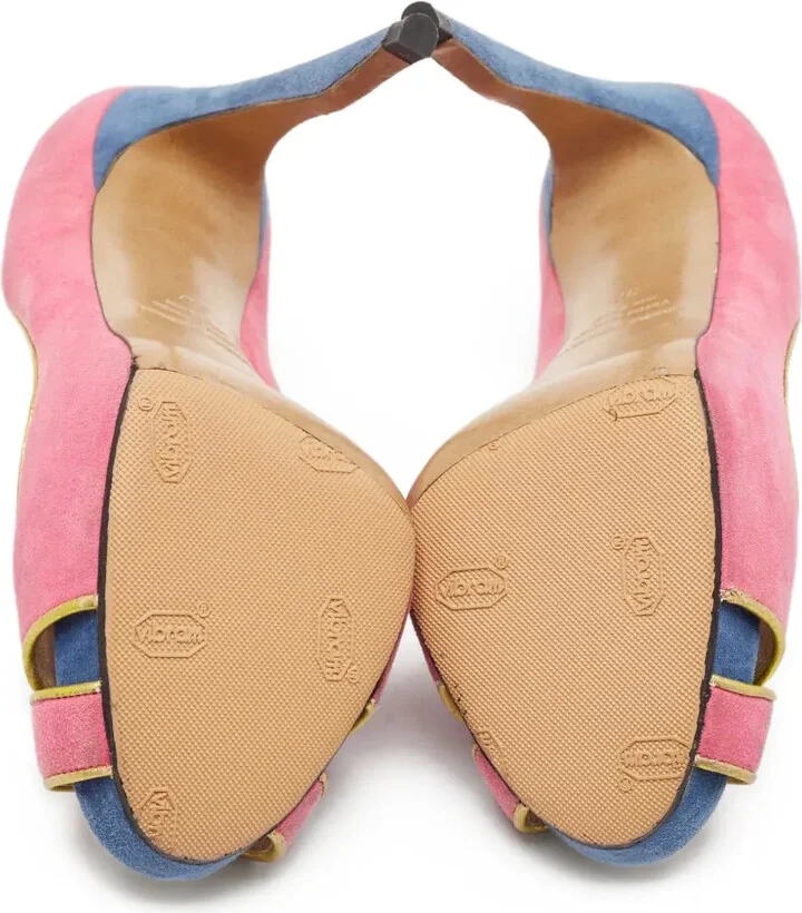 130mm Suede Open-Toe Pumps - Image 4