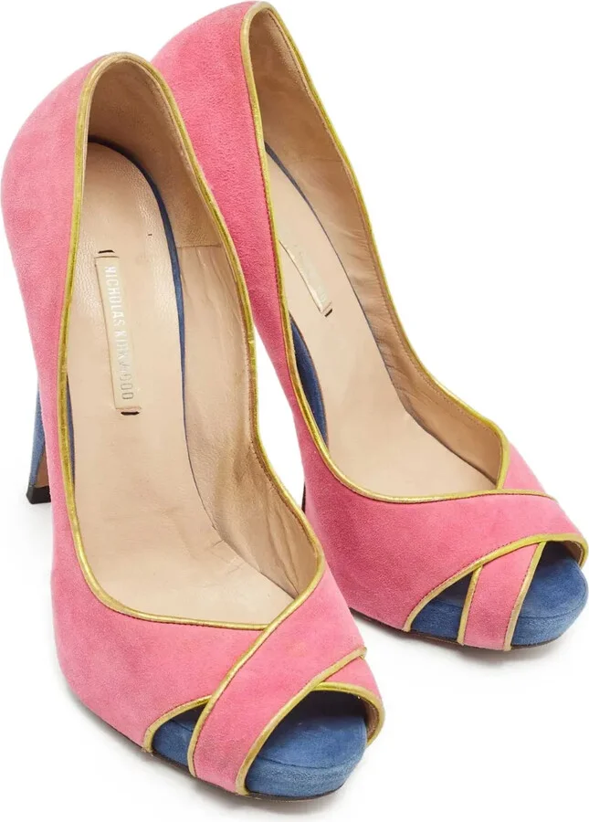 130mm Suede Open-Toe Pumps - Image 5