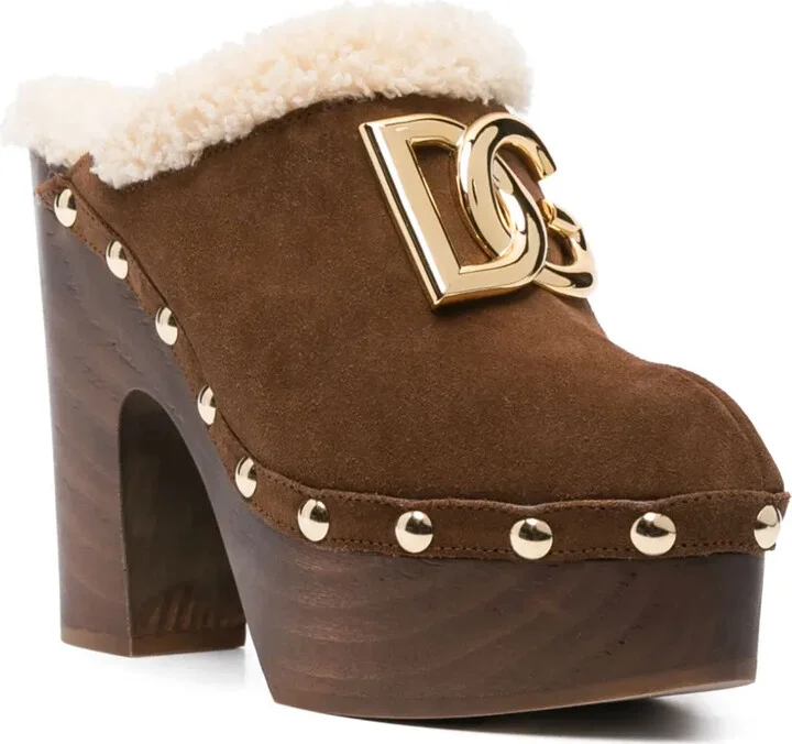130mm Suede Platform Clogs - Image 2