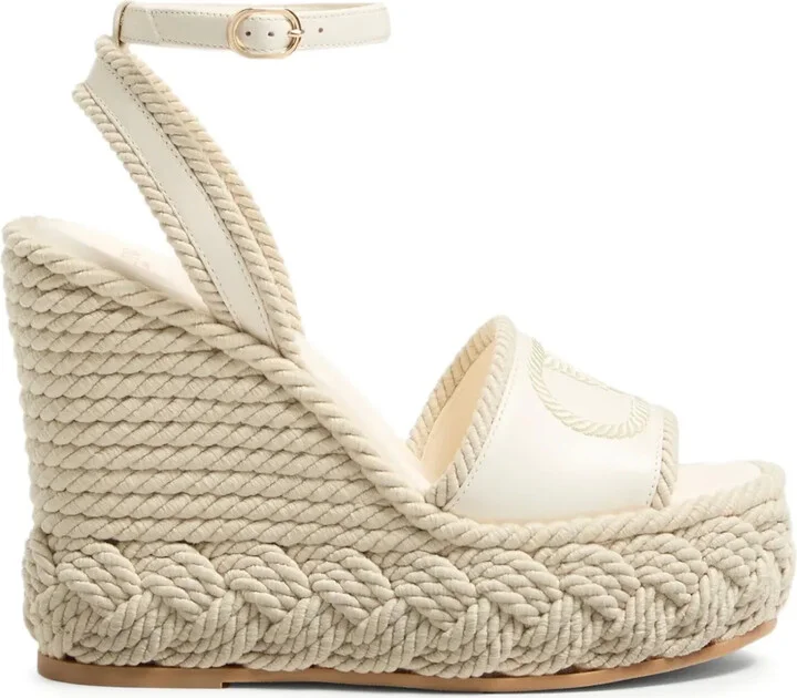 130mm VLogo Torchon wedge sandals