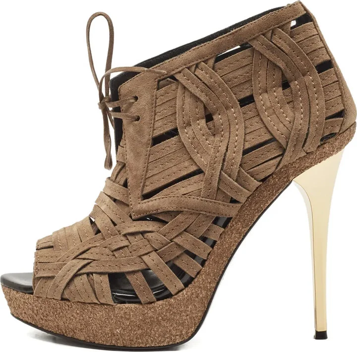 130mm Woven Platform Booties