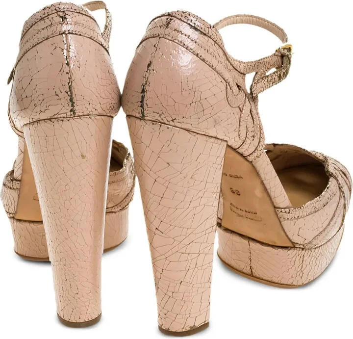 135mm Cracked-Effect Heeled Pumps - Image 4