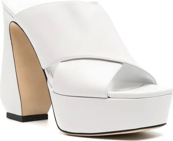 135mm Crossover-Strap Leather Sandals - Image 2