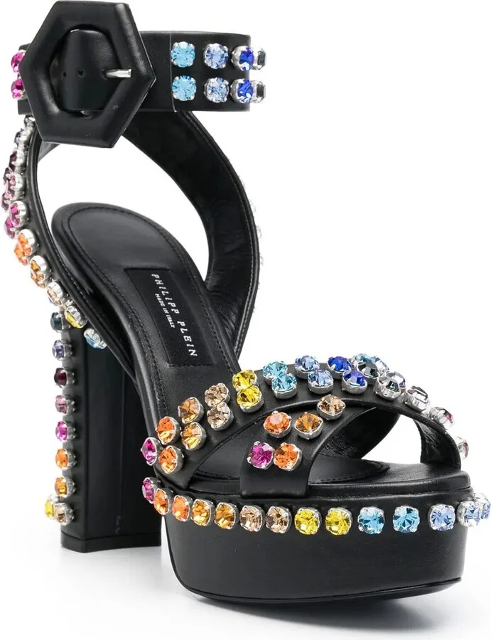 135mm Crystal-Embellished Platform Sandals - Image 2