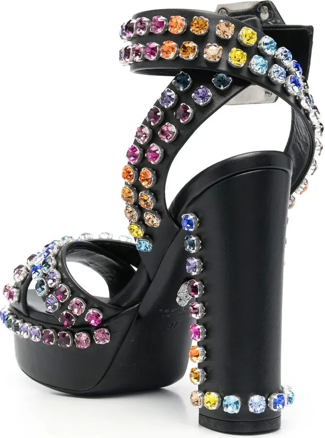 135mm Crystal-Embellished Platform Sandals - Image 3