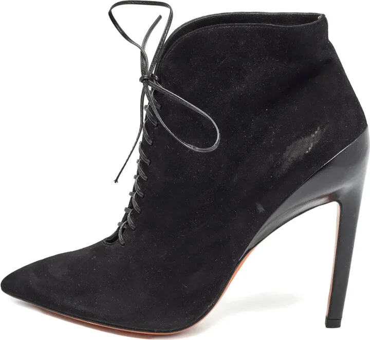 135mm Lace-Up Suede Boots