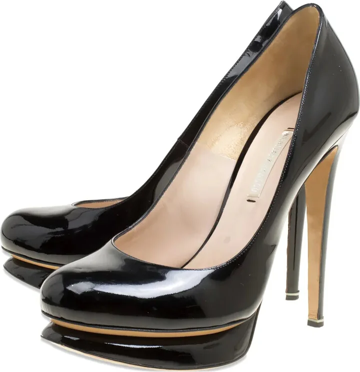 135mm Leather Heeled Pumps - Image 3