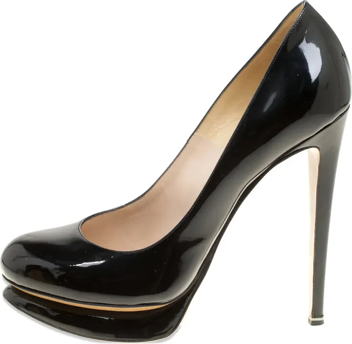 135mm Leather Heeled Pumps