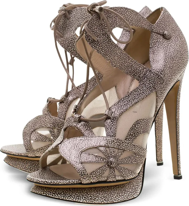 135mm Leather Heeled Sandals - Image 2