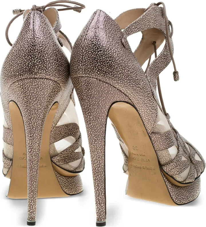 135mm Leather Heeled Sandals - Image 3