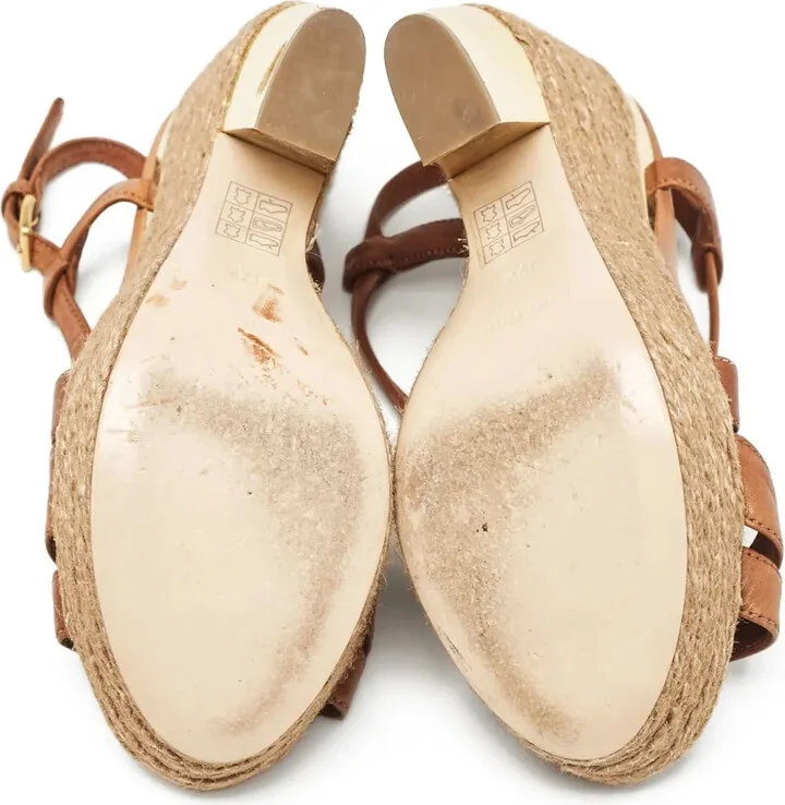 135mm Leather Rope-Wedge Sandals - Image 3