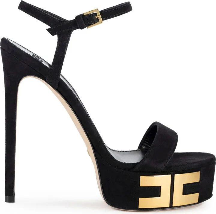 135mm Logo-Appliqué Suede Sandals