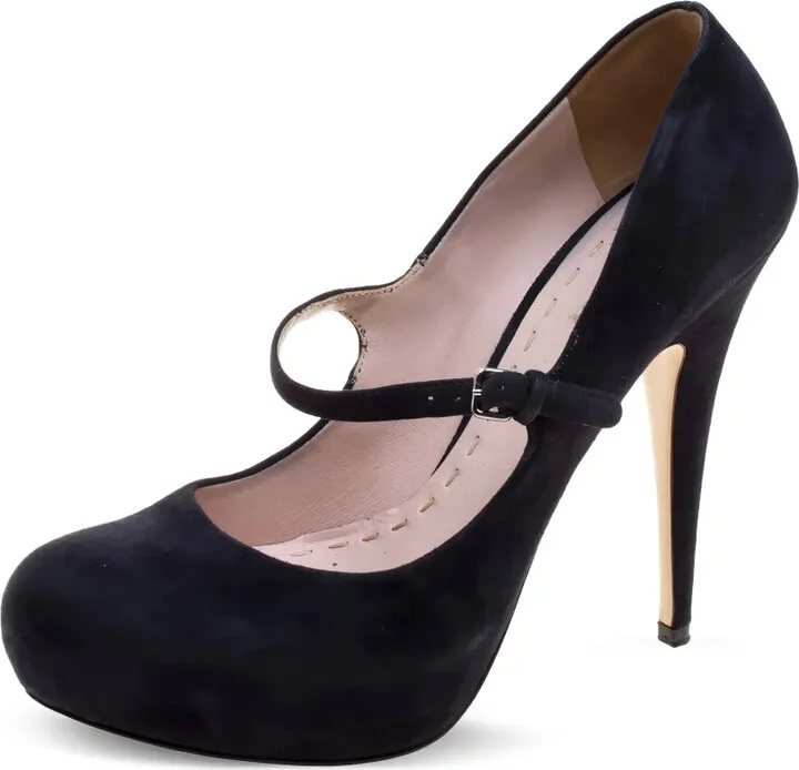 135mm Mary Jane suede pumps