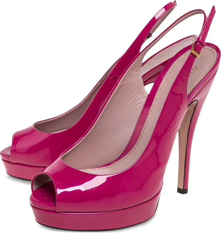 135mm Patent-Leather Slingback Pumps - Image 2