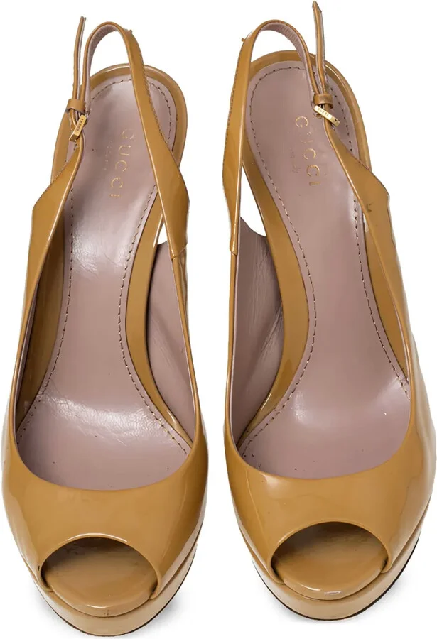 135mm Patent Leather Slingback Pumps - Image 2