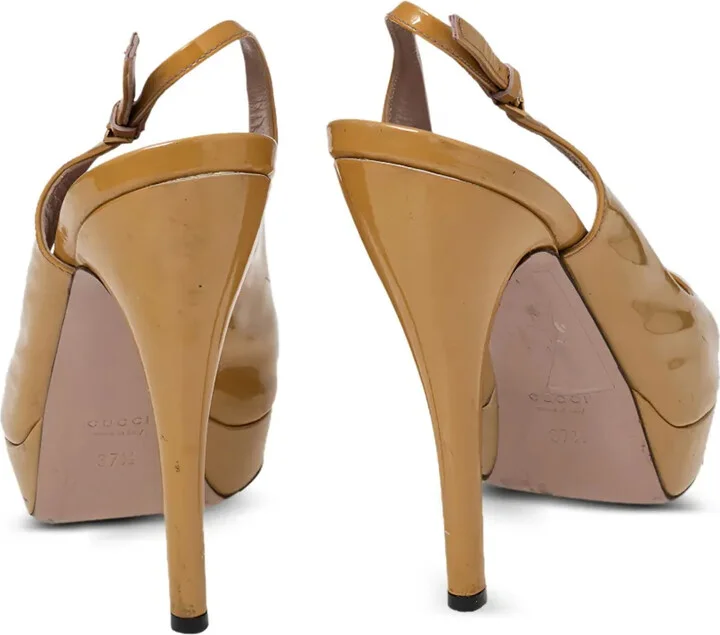 135mm Patent Leather Slingback Pumps - Image 3