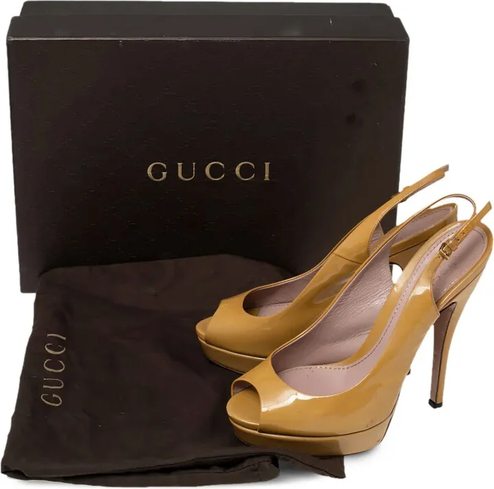 135mm Patent Leather Slingback Pumps - Image 5