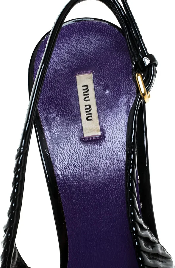 135mm Patent Leather Slingback Sandals - Image 4
