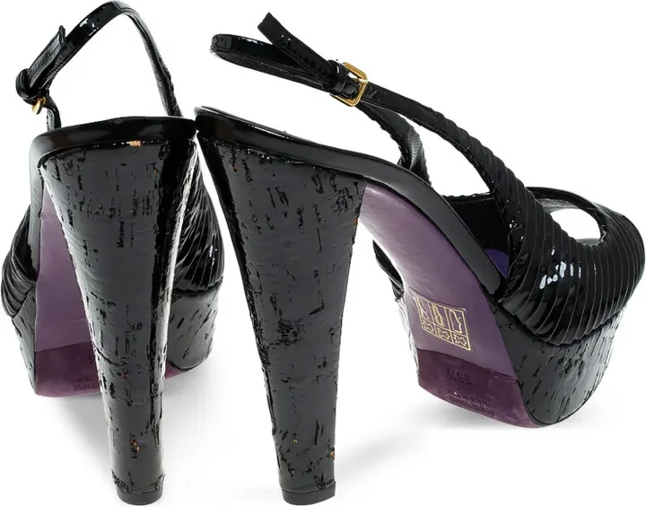 135mm Patent Leather Slingback Sandals - Image 5