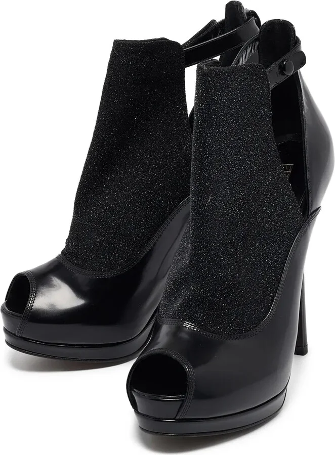 135mm Peep-Toe Leather Booties - Image 2