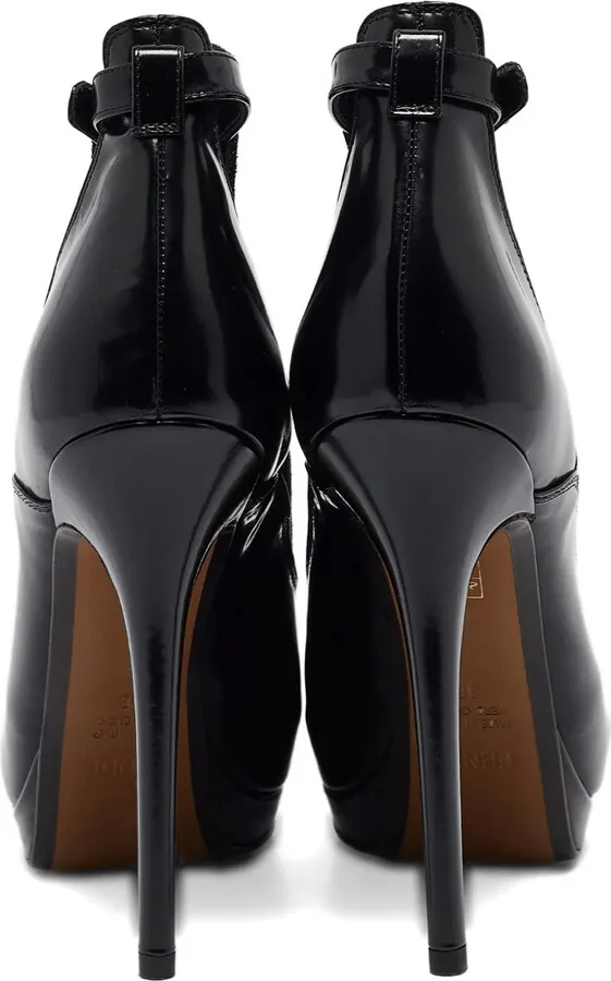 135mm Peep-Toe Leather Booties - Image 3