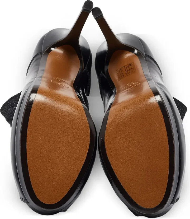 135mm Peep-Toe Leather Booties - Image 4