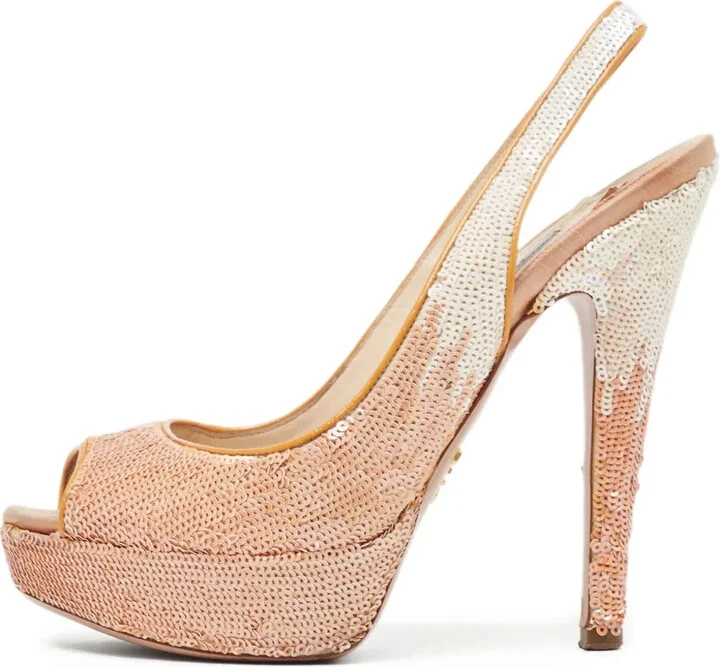 135mm Sequinned Pumps