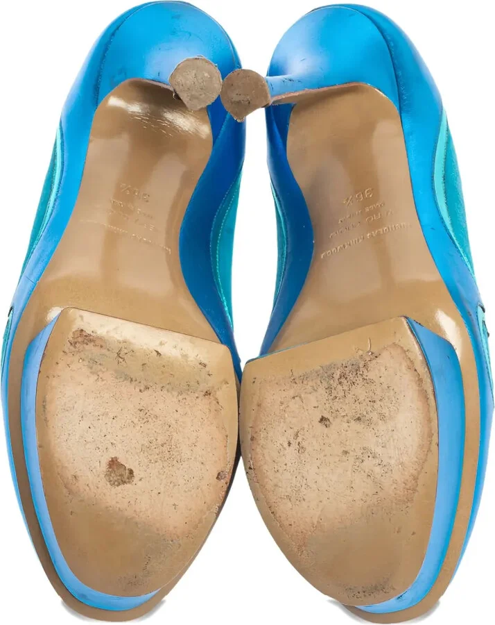 135mm Suede-Panelled Platform Pumps - Image 4