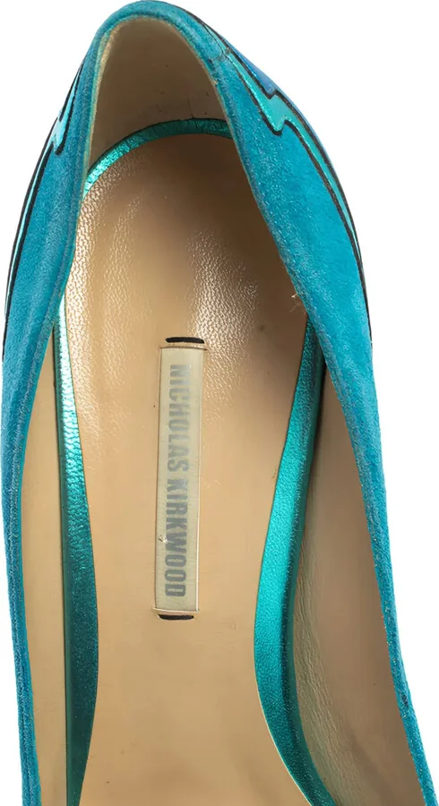 135mm Suede-Panelled Platform Pumps - Image 5