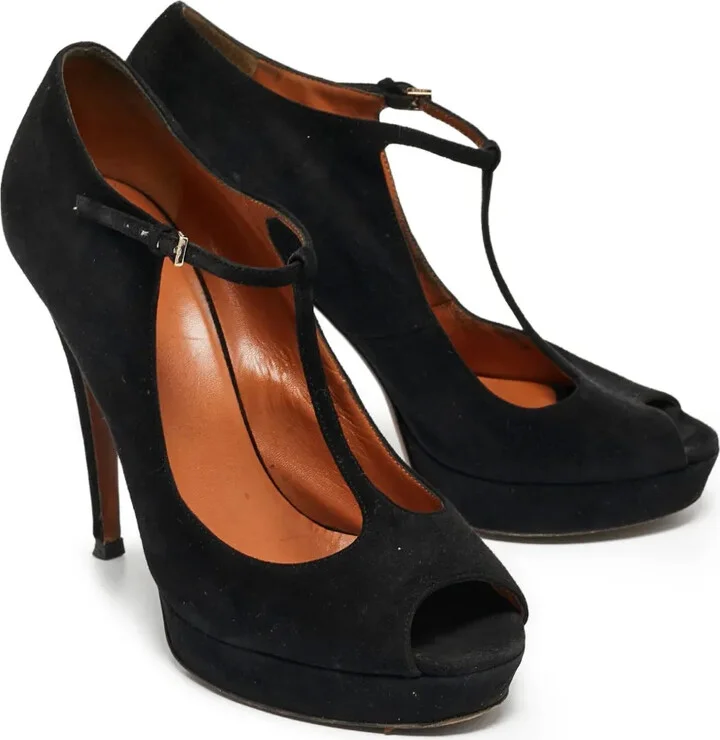 135mm suede T-strap platform pumps - Image 2