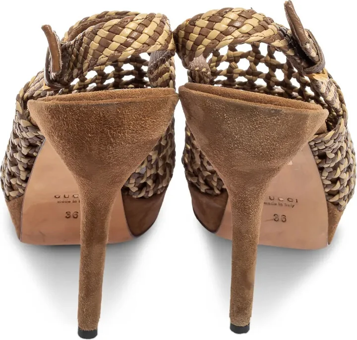 135mm Woven Heeled Sandals - Image 4