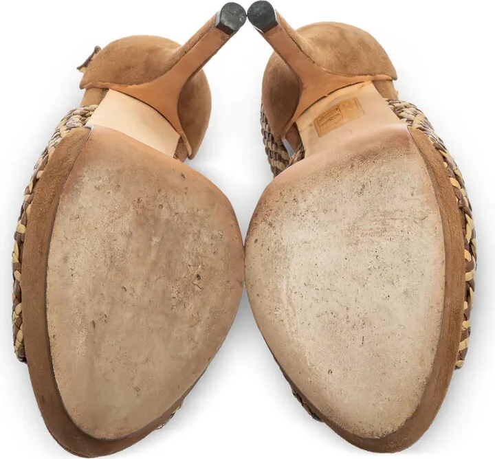 135mm Woven Heeled Sandals - Image 5