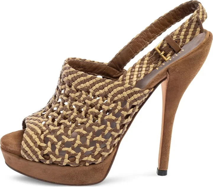 135mm Woven Heeled Sandals