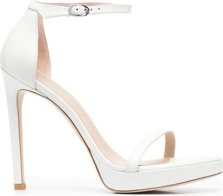 137mm Stiletto Leather Sandals