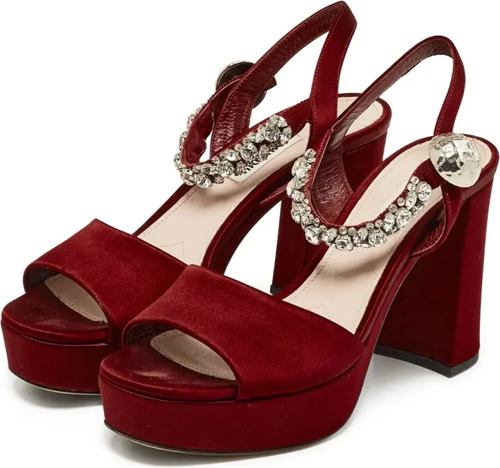 140mm Bejeweled Platform Sandals - Image 2