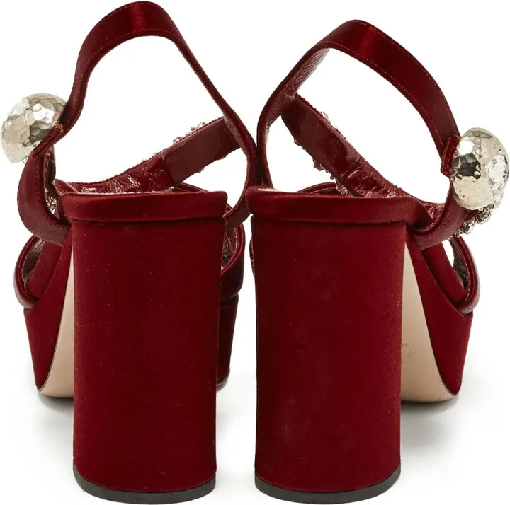 140mm Bejeweled Platform Sandals - Image 3