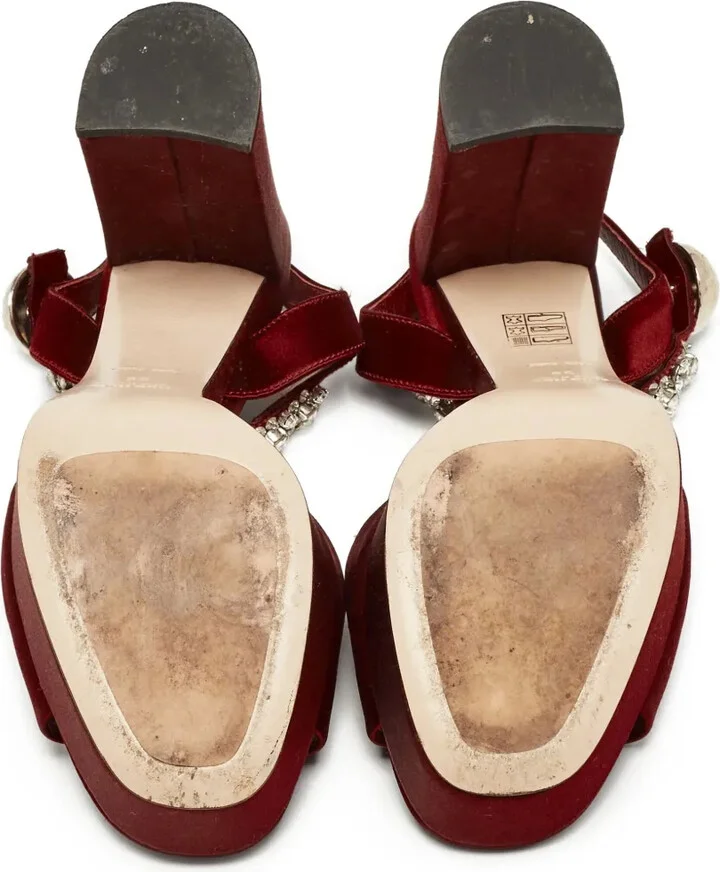 140mm Bejeweled Platform Sandals - Image 4