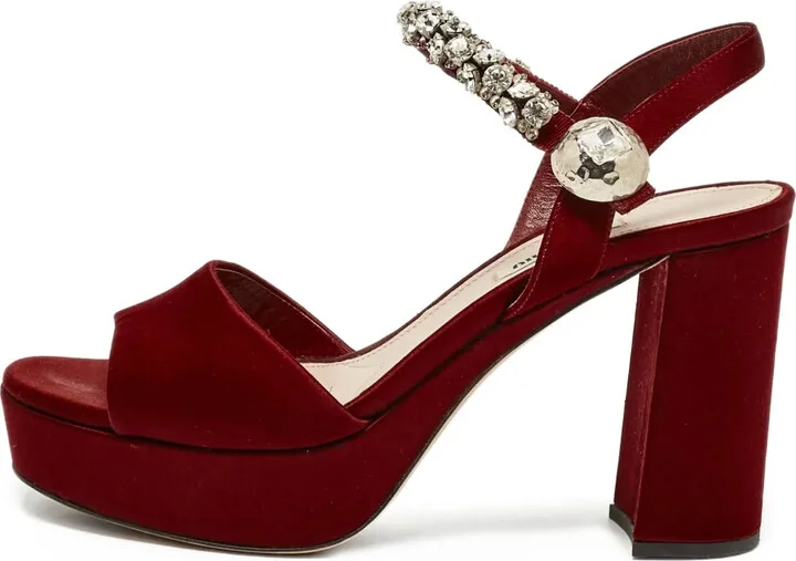 140mm Bejeweled Platform Sandals