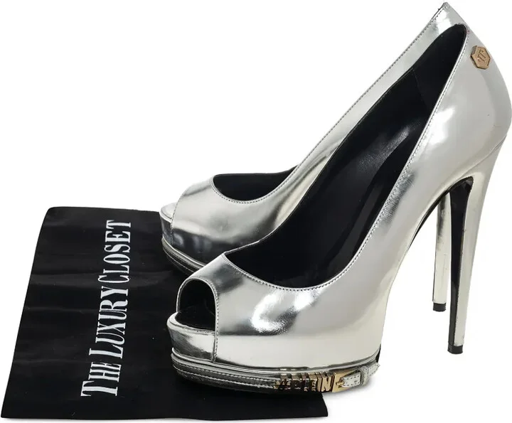 140mm Buckle-Detail Peep-Toe Pumps - Image 4