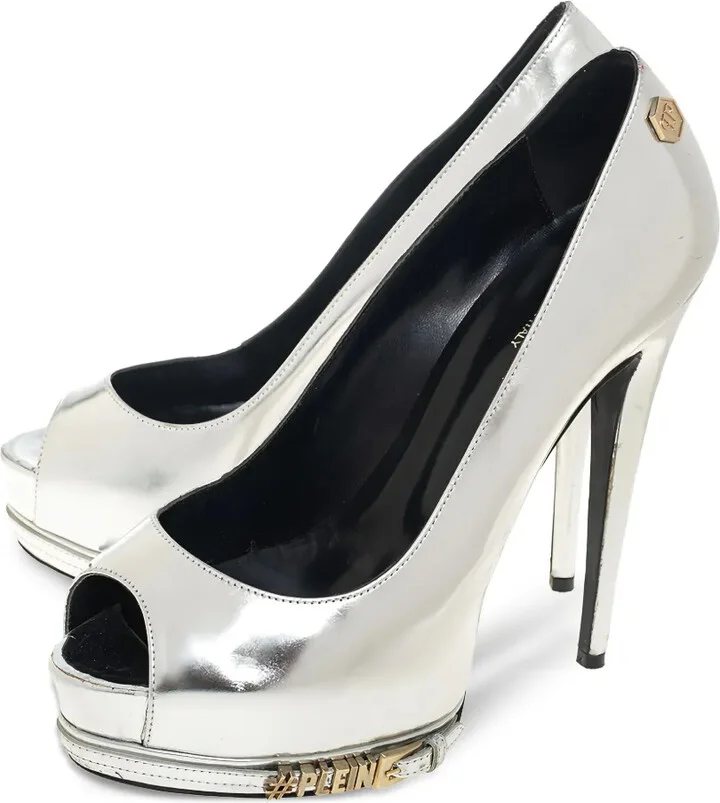 140mm Buckle-Detail Peep-Toe Pumps