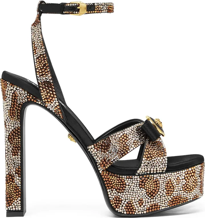 140mm Crystal-Leopard Sandals