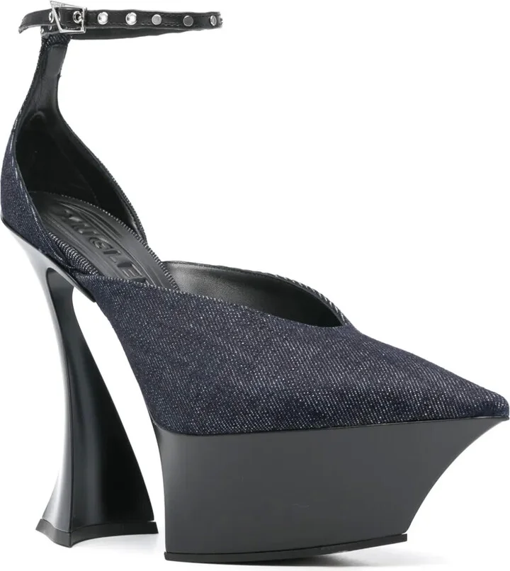 140mm Denim Strappy Pumps - Image 2