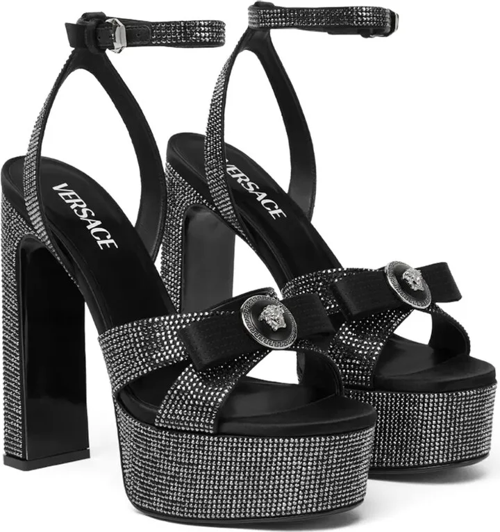 140mm Gianni Ribbon crystal sandals - Image 2