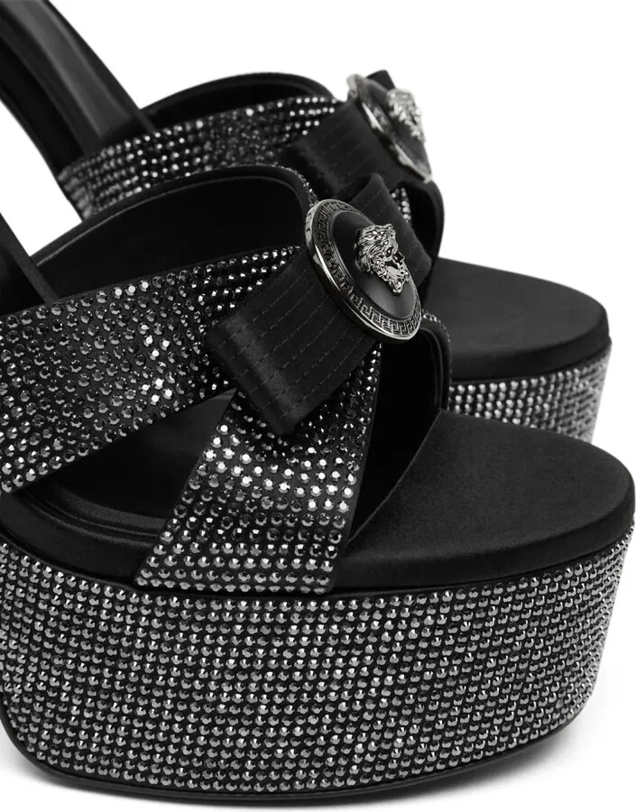 140mm Gianni Ribbon crystal sandals - Image 4