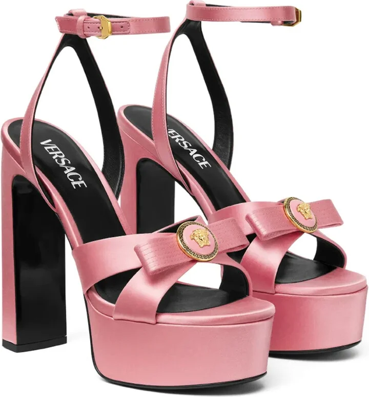 140mm Gianni Ribbon satin sandals - Image 2