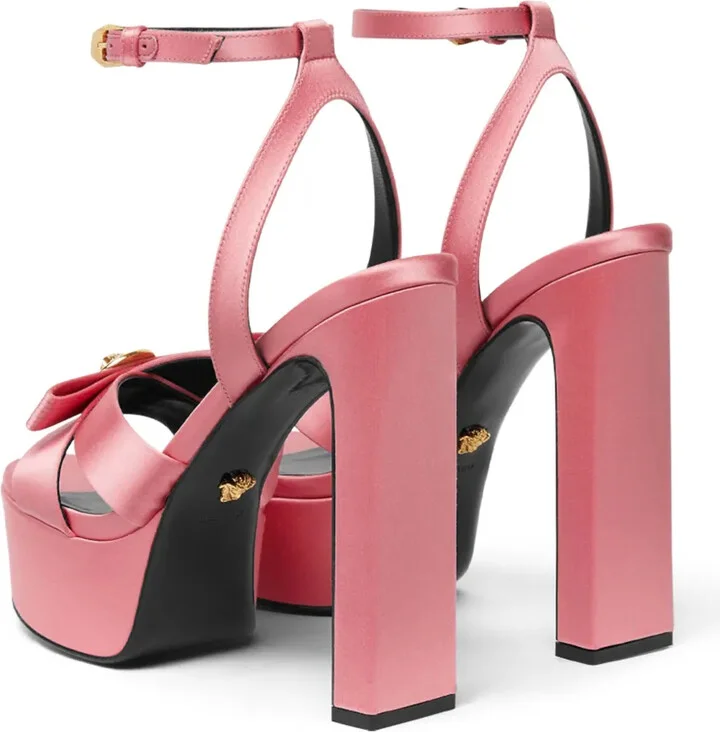 140mm Gianni Ribbon satin sandals - Image 3