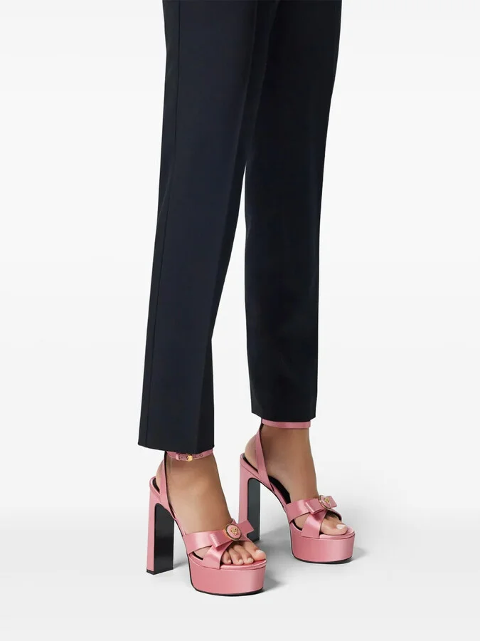 140mm Gianni Ribbon satin sandals - Image 4
