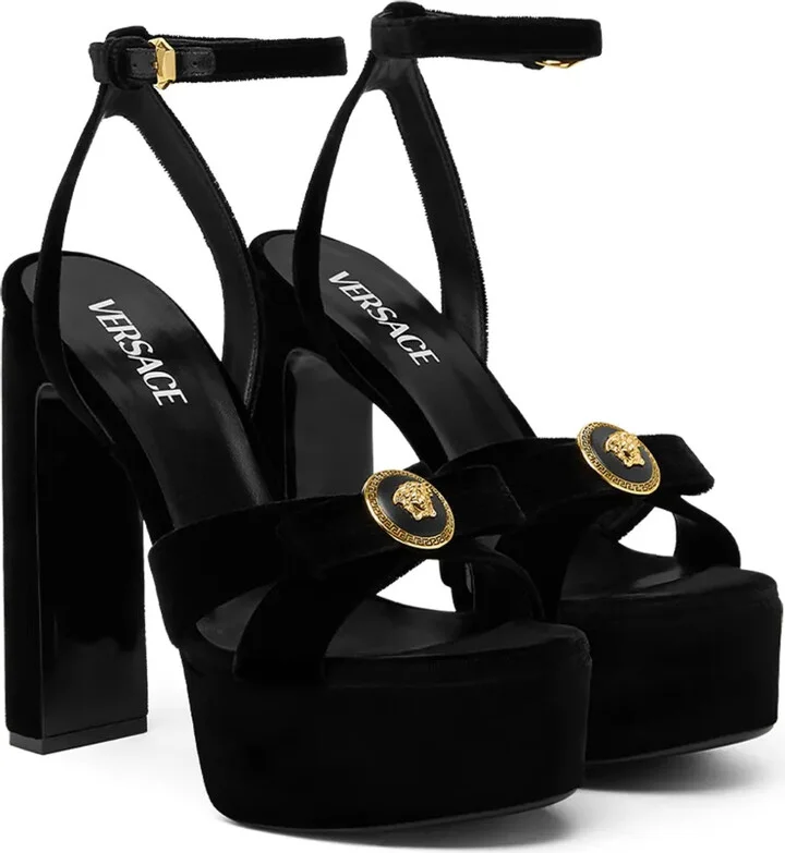 140mm Gianni Ribbon velvet sandals - Image 2
